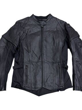 JOE ROCKET Genuine Leather Motorcycle Biker Bomber Jacket Womens Large